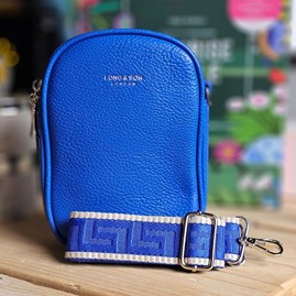 Double Zip Cross Body Bag in Royal Blue Gifts For Women Handbags And Accessory Gifts Double Zip Cross Body Bag in Royal Blue Wide Strap