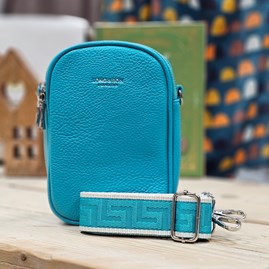 Double Zip Cross Body Bag in Teal Gifts For Women Handbags And Accessory Gifts Double Zip Cross Body Bag Wide Fabric Strap
