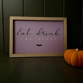 'Eat Drink + Be Scary' Framed Halloween Print 'Eat Drink + Be Scary' Framed Halloween Print