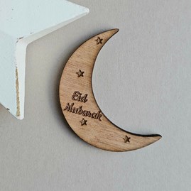 'Eid Mubarak' Moon Pocket Token Eid Gifts Wooden Sentiment Token Wooden Keepsake Gift Sentiment Gifts Pocket Token Gift