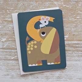 Elephant Card Children's Colourful Animal Greetings Card Birthday Cards Elephant Card