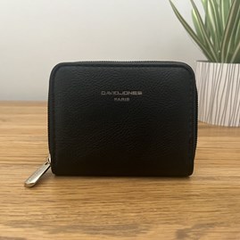 Faux Leather Small Purse in Black Gifts For Women Handbags And Accessory Gifts Small Faux Leather Purse in Black Silver Zip