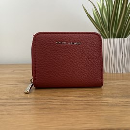 Faux Leather Textured Small Purse in Rust Red