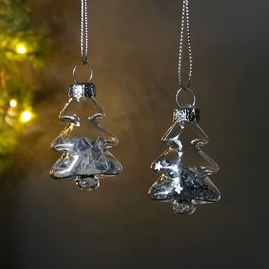 Filled Glass Christmas Tree Hanging Decoration Filled Glass Christmas Tree Hanging Decoration