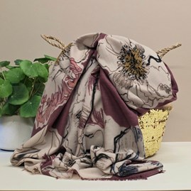 Floral Wrap in Burgundy Red Contemporary Super Soft Scarf Scarves Wraps Shawls Headscarf Headscarves Birthday Gifts Valentine's