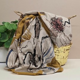 Floral Wrap in Ochre Contemporary Super Soft Scarf Scarves Wraps Shawls Headscarf Headscarves Birthday Gifts Valentine's