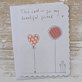Handmade 'For My Beautiful Friend' Card Exclusive Handmade Hand Drawn Unique Gift Card Greetings Cards Birthday Card Friends Birthday Card