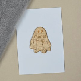 'Ghost Hug' Pocket Token and Card Wooden Sentiment Token Wooden Keepsake Gift Sentiment Gifts Sentiment Greetings Card