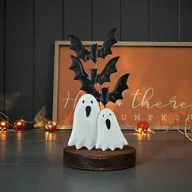 Ghosts and Bats Halloween Decoration on Block Ghosts and Bats Halloween Decoration on Block
