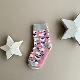 Girls Bamboo Sheep Socks in Dusky Pink 2-3 Years Girls Bamboo Sheep Socks in Dusky Pink 2-3 Years