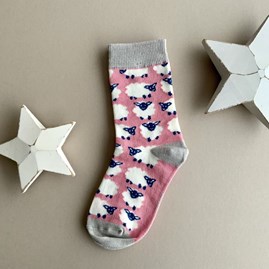 Girls Bamboo Sheep Socks in Dusky Pink 4-6 Years Girls Bamboo Sheep Socks in Dusky Pink 4-6 Years