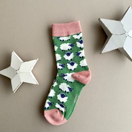 Girls Bamboo Sheep Socks in Green 4-6 Years Girls Bamboo Sheep Socks in Green 4-6 Years