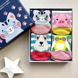 Girls Set of 4 Bamboo Animal Socks 7-9 years Girls Set of 4 Bamboo Animal Socks 7-9 years