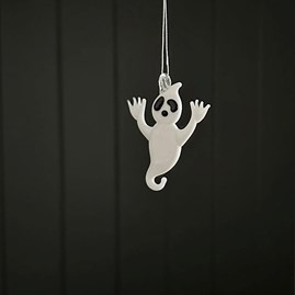 Glass Ghost Hanging Halloween Decoration