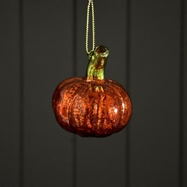 Glass Pumpkin Hanging Halloween Decoration