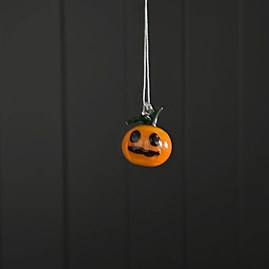 Glass Pumpkin With Face Hanging Halloween Decoration Glass Pumpkin With Face Hanging Halloween Decoration