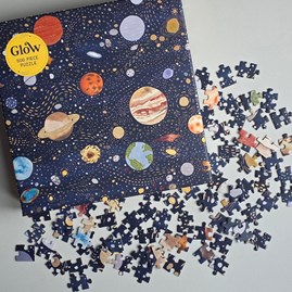 Glow: Planets 500 Piece Jigsaw Puzzle Glow In The Dark Jigsaw Puzzle Family Fun Space Planets And Constellations Jigsaw