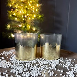 Gold and Clear Glass Tealight Holder