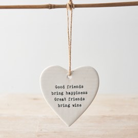 'Good Friends' Hanging Ceramic Heart Decoration 'Good Friends' Hanging Ceramic Heart Decoration