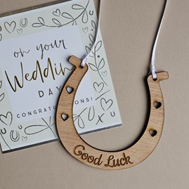 'Good Luck' Wooden Wedding Horseshoe Wedding Gifts Bride Gifts Good Luck Sentiment Gifts Keepsake Gifts for Brides
