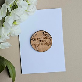 'Great Mum Change The World' Wooden Token and Card Mother's Day Wooden Sentiment Token Wooden Keepsake Gift Sentiment Gifts Sentiment Greetings Card