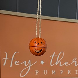 Halloween Metal Orange Hanging Bell Halloween Metal Orange Hanging Bell