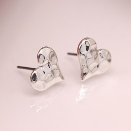 Hammered Heart Stud Earrings Hammered Heart Stud Earrings