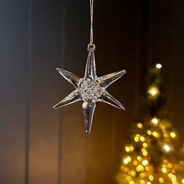 Hanging Glass 6 Point Star Christmas Tree Decoration Hanging Glass 6 Point Star Christmas Tree Decoration