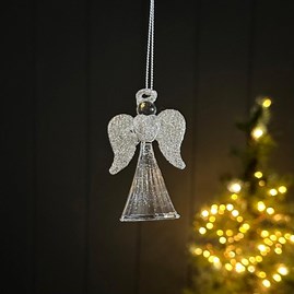 Hanging Glass Angel Christmas Tree Decoration Christmas Gifts Christmas Decorations Festive Homeware Glass Ornaments Hanging Glass Angel