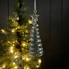 Hanging Glass Christmas Tree Decoration