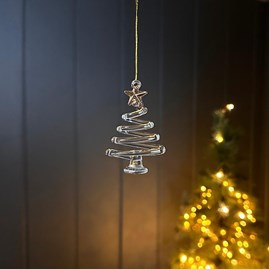 Hanging Gold & Clear Christmas Tree Decoration Hanging Gold & Clear Christmas Tree Decoration