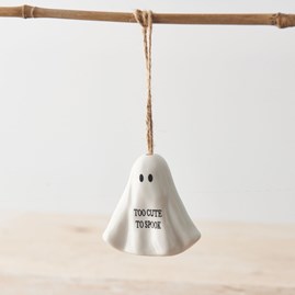 Hanging 'Too Cute To Spook' Ghost Halloween Decoration Halloween Gifts Home Decorations Ceramic Hanging Ornaments