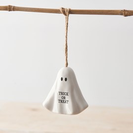 Hanging 'Trick or Treat' Ghost Halloween Decoration Halloween Gifts Home Decorations Ceramic Hanging Ornaments