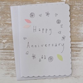 'Happy Anniversary' Card Exclusive Handmade Hand Drawn Unique Gift Card Greetings Cards Anniversary Card Happy Anniversary