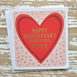 'Happy Anniversary Wonderful Wife' Greetings Card 'Happy Anniversary Wonderful Wife' Greetings Card