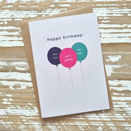 'Happy Birthday!' 3 Balloons Birthday Card 'Happy Birthday!' 3 Balloons Birthday Card