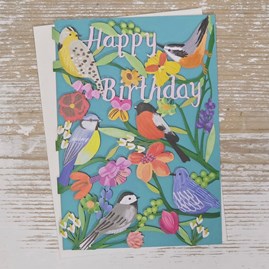 Stunning Unique Birds Birthday Card Lasercut Greetings Card Flowers Floral