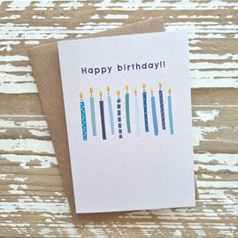 'Happy Birthday!' Blue Candles Birthday Card 'Happy Birthday!' Blue Candles Birthday Card