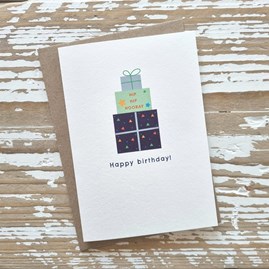 'Happy Birthday!' Blue Presents Birthday Card