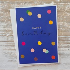 'Happy Birthday' Blue Spotty Card Happy Birthday Greetings Card Blue Spotty Design Gifts For Birthdays