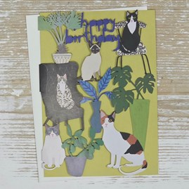 'Happy Birthday' Cat Palais Lasercut Card