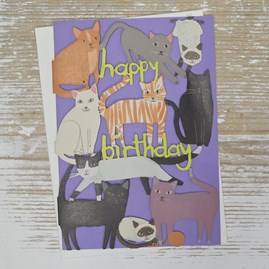 'Happy Birthday' Cats Lasercut Card Stunning Unique Cats Birthday Card Lasercut Greetings Card Cat Lover Gifts