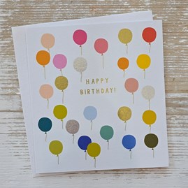 'Happy Birthday' Colourful Balloons Card Greetings Card Gifts For Birthdays