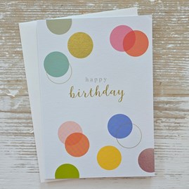 'Happy Birthday' Colourful Spots Card Greetings Card Gifts For Birthdays