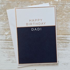 'Happy Birthday Dad' Gold and Navy Card Birthday Cards For Dad Greetings Card Happy Birthday Dad Card Navy Gold