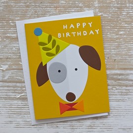 Bright Colourful Greetings Card Children Happy Birthday Dog With Hat Card