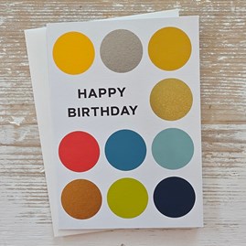 'Happy Birthday' Large Spots Card Large Spots Design Happy Birthday Greetings Card Gifts For Birthdays