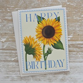 'Happy Birthday' Sunflower Card Happy Birthday Floral Greetings Card Sunflowers Flowers Greetings Card