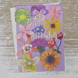 Stunning Unique Birthday Card Lasercut Greetings Card Flowers Floral