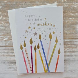 'Happy Birthday Wishes' Candles Card 'Happy Birthday Wishes' Candles Card Greetings Card Gifts For Birthday